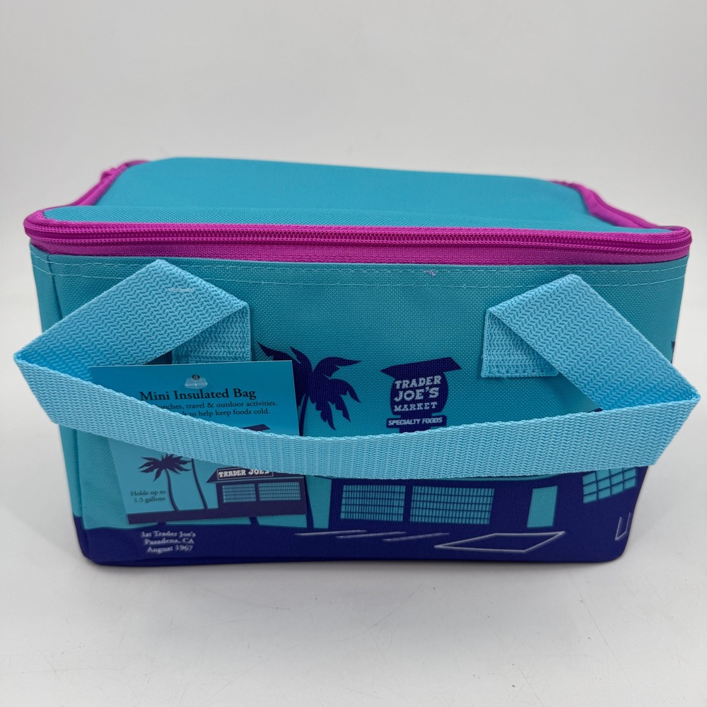 Trader Joe's Mini Insulated Bag Unisex OS Teal Blue 1.5 Gallon 1967 Pasadena